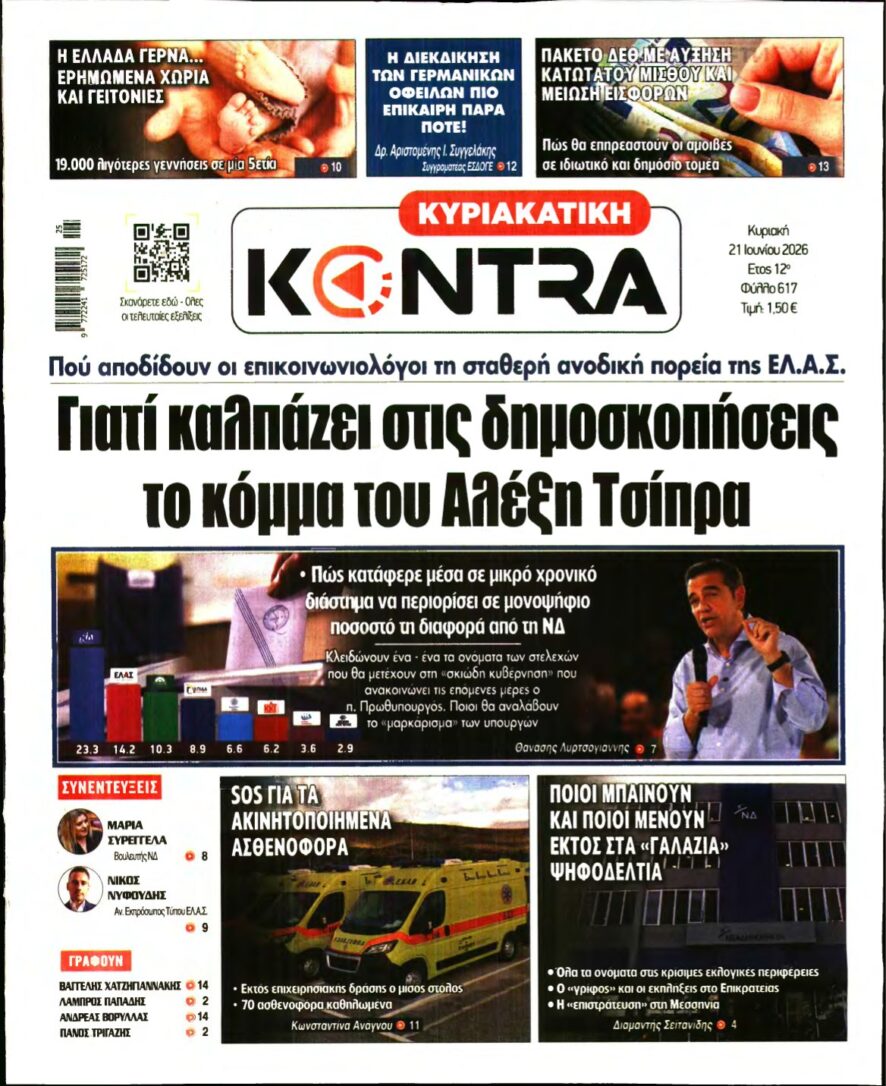 ΚΥΡΙΑΚΑΤΙΚΗ KONTRA NEWS – 21/06/2026