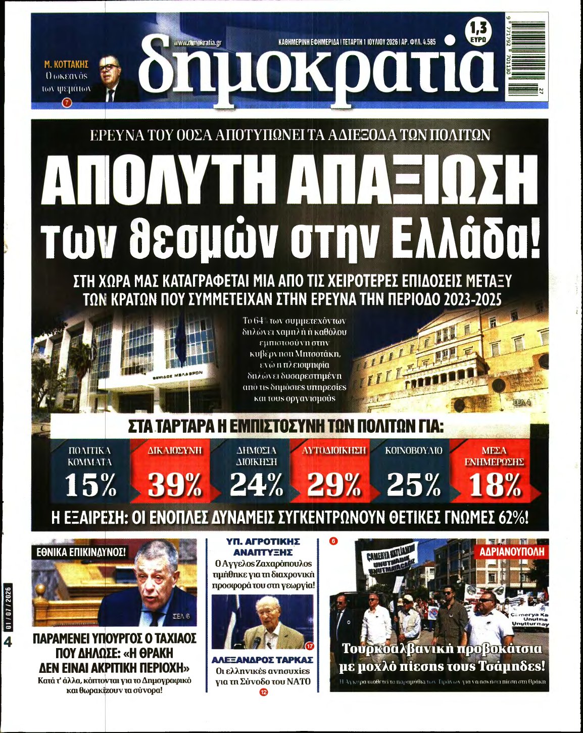 ΔΗΜΟΚΡΑΤΙΑ – 01/07/2026
