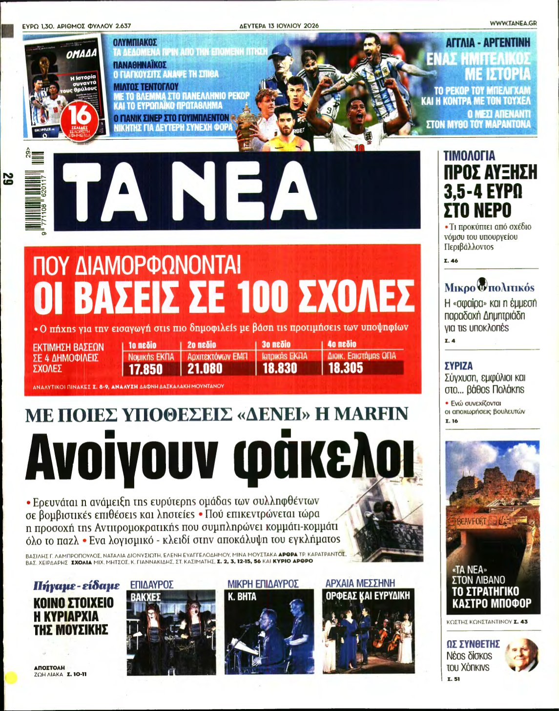 ΤΑ ΝΕΑ – 13/07/2026