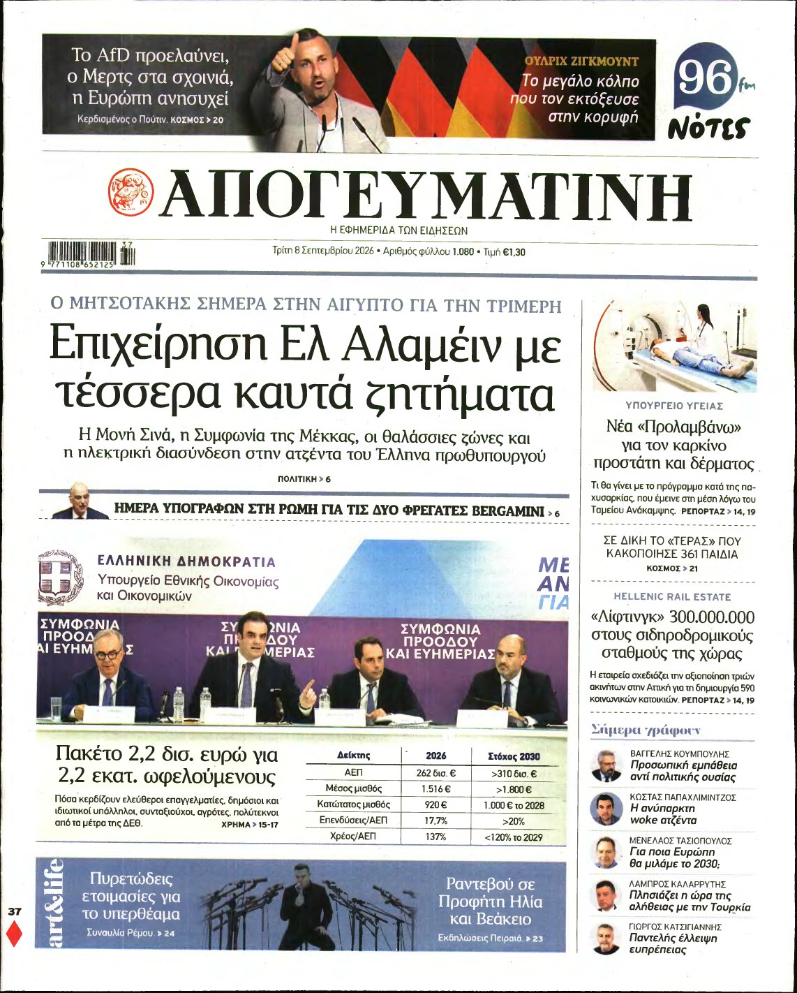 ΑΠΟΓΕΥΜΑΤΙΝΗ – 08/09/2026