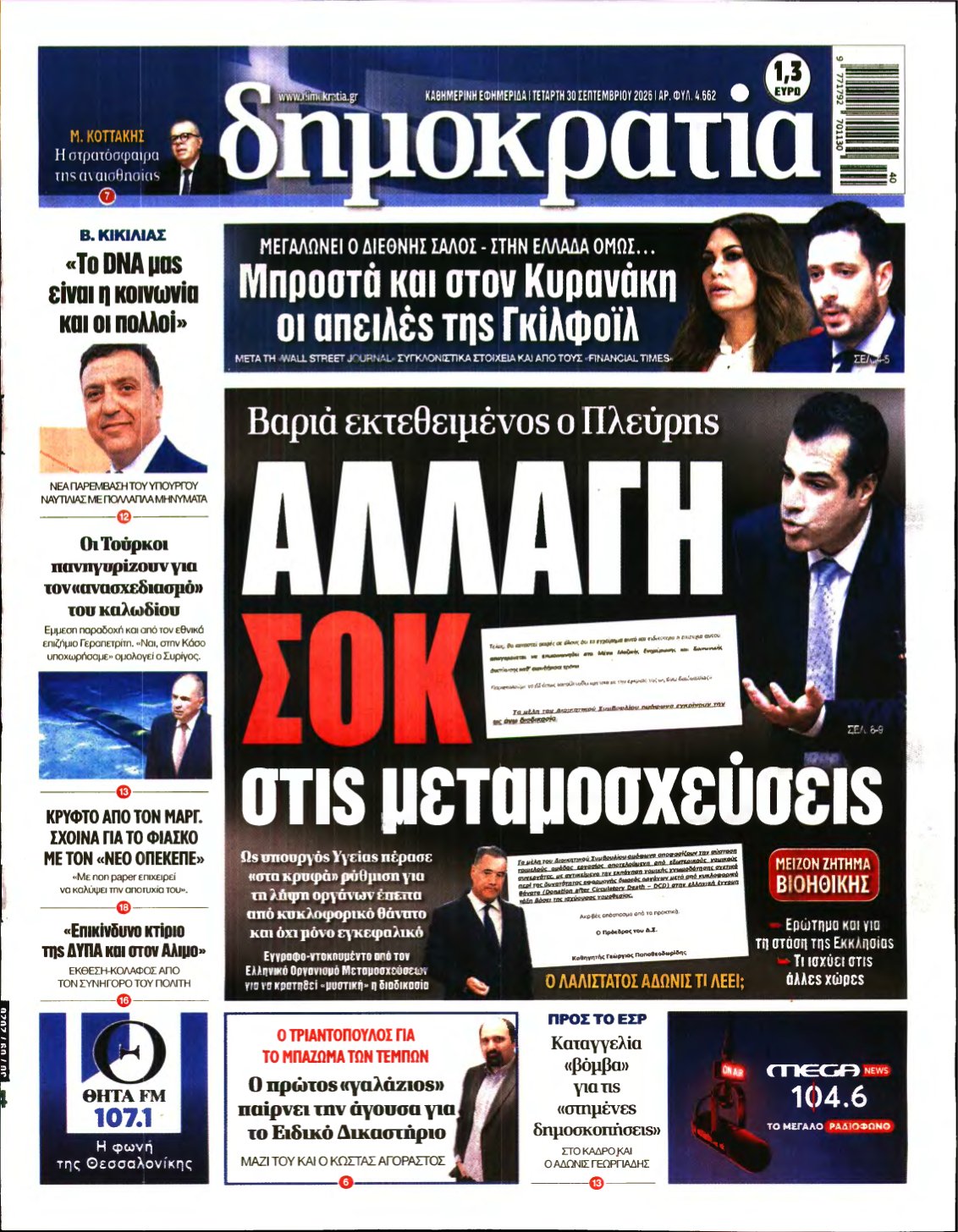 ΔΗΜΟΚΡΑΤΙΑ – 30/09/2026