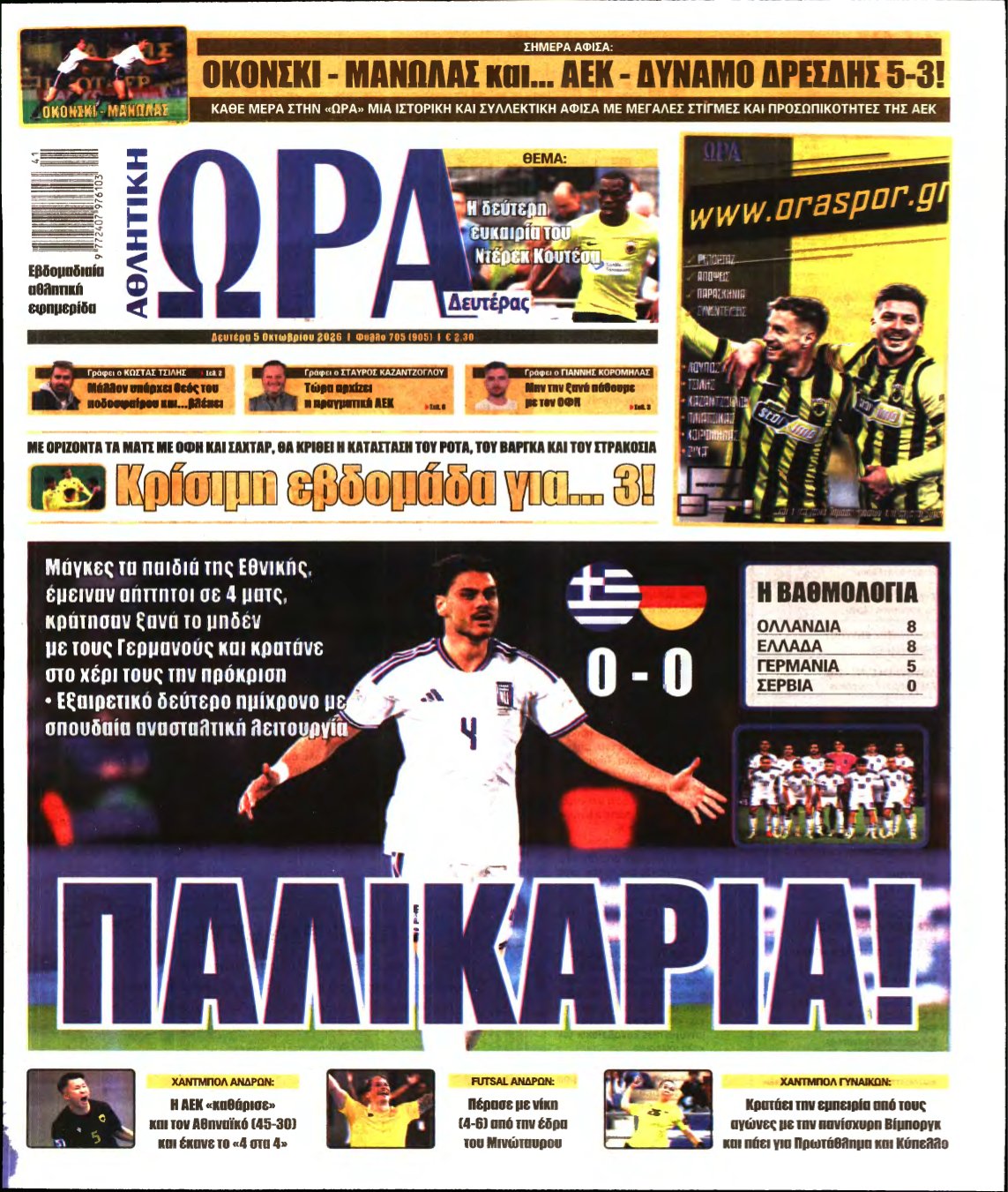 ΩΡΑ ΤΩΝ ΣΠΟΡ – 05/10/2026