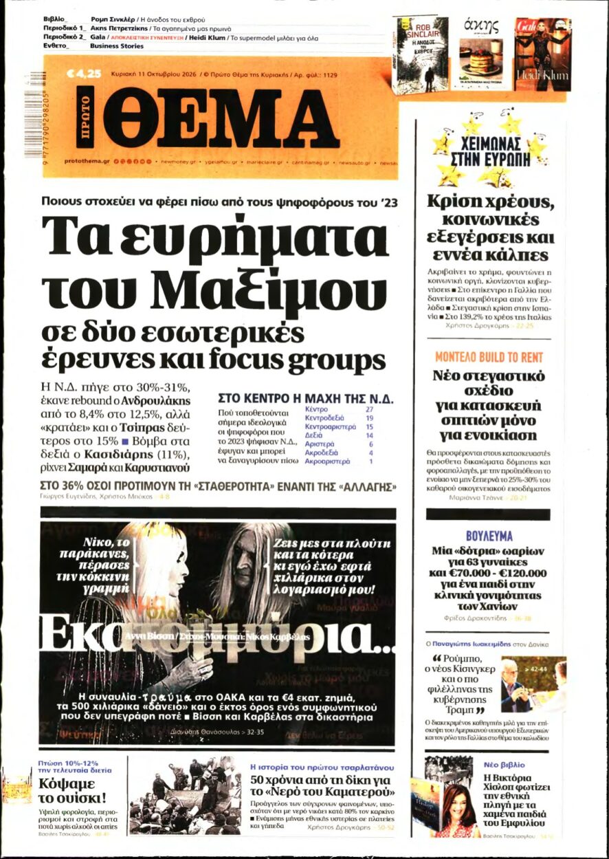 ΠΡΩΤΟ ΘΕΜΑ – 11/10/2026