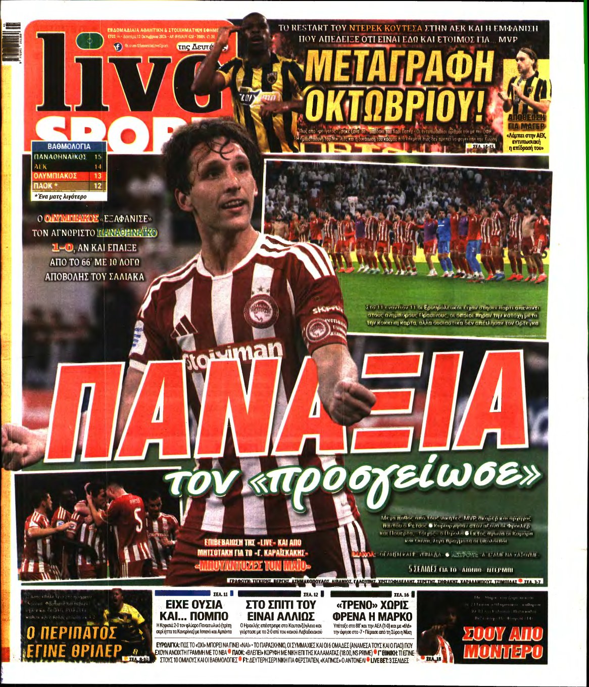LIVE SPORT – 12/10/2026