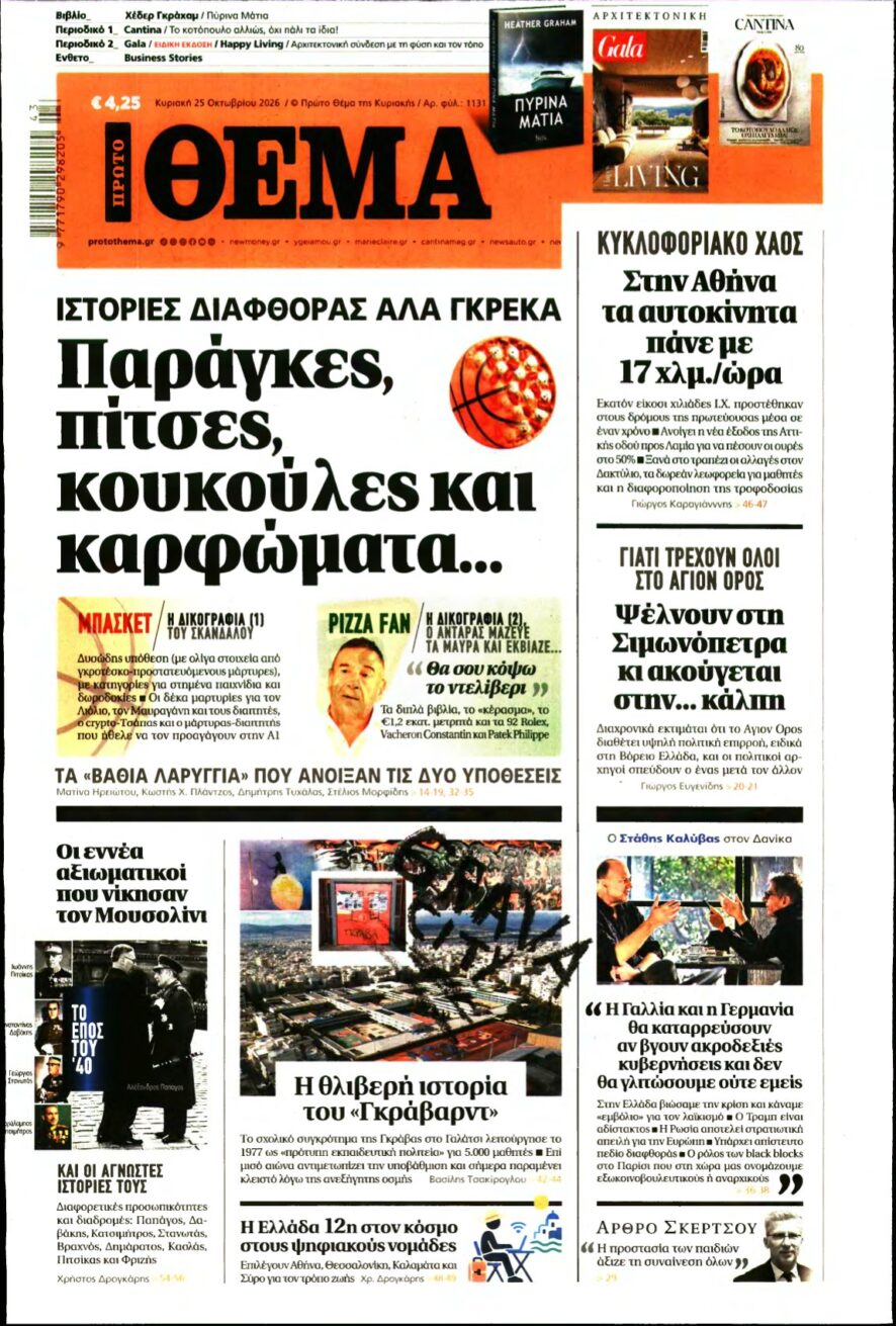 ΠΡΩΤΟ ΘΕΜΑ – 25/10/2026