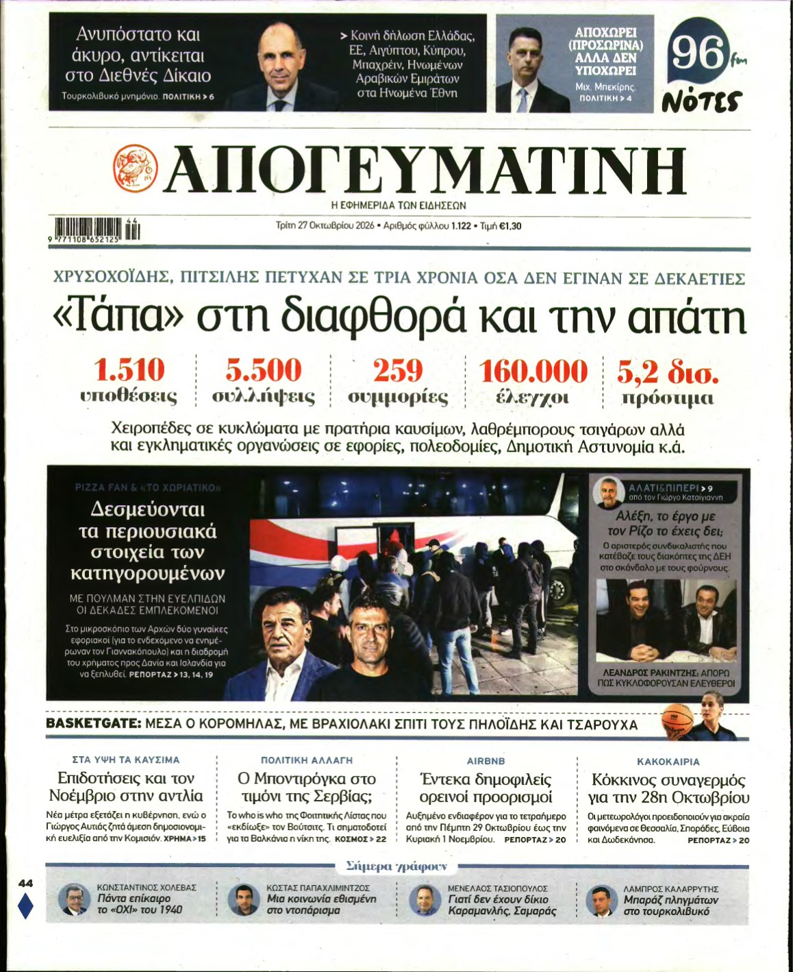 ΑΠΟΓΕΥΜΑΤΙΝΗ – 27/10/2026